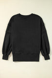 Side Slit Round Neck Long Sleeve Sweatshirt