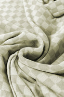 Checkered Print Kangaroo Pocket Drawstring Hoodie