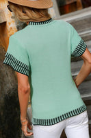 Round Neck Short Sleeve Knit Top