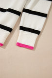 Striped Round Neck Drop Shoulder Sweater