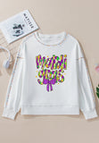 MARDI GRAS Round Neck Long Sleeve Sweatshirt