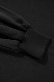 Side Slit Round Neck Long Sleeve Sweatshirt