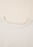 Pearl Detail Round Neck Half Sleeve Blouse