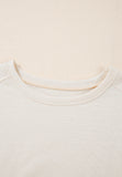 Pearl Detail Round Neck Half Sleeve Blouse