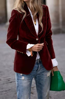 Lapel Collar One Button Blazer