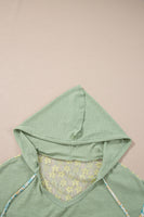 Peace Patch Batwing Sleeve Hooded Blouse