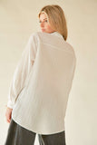 Davi & Dani Crinkled Jacquard Button Down Shirt