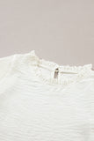 Frill Mock Neck Ruffled Balloon Sleeve Blouse