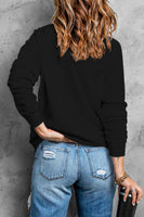 MARDI GRAS Sequin Round Neck Sweatshirt