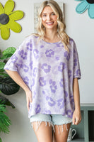 HOPELY Print Waffle Oversized T-Shirt