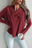 Waffle Knit Long Sleeve Hoodie