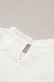 Frill Mock Neck Ruffled Balloon Sleeve Blouse