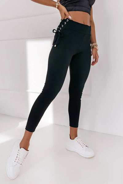 SPRWMN + Lace Up Side Seam Leather Leggings