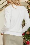 THANKFUL Round Neck Drop Shoulder Sweater