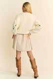 Davi & Dani Floral Pattern Button Down Cardigan