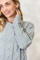 BiBi Cable Knit Round Neck Sweater