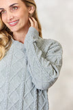 BiBi Cable Knit Round Neck Sweater