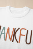 THANKFUL Round Neck Drop Shoulder Sweater